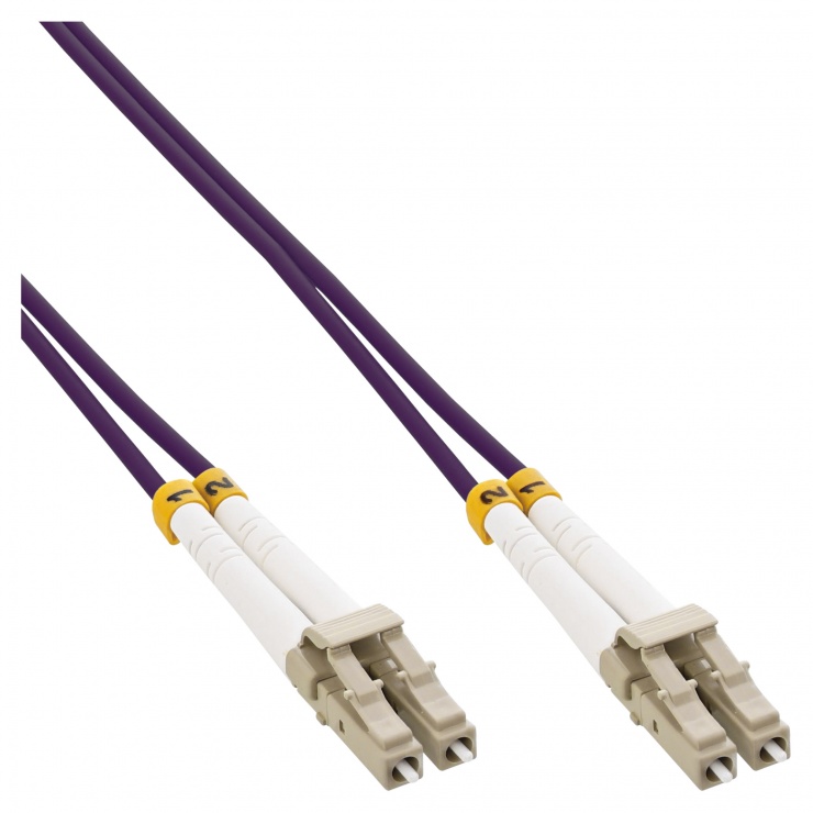 Cablu fibra optica LC-LC OM4 Duplex Multimode 40m, InLine IL88540P 40m imagine noua tecomm.ro