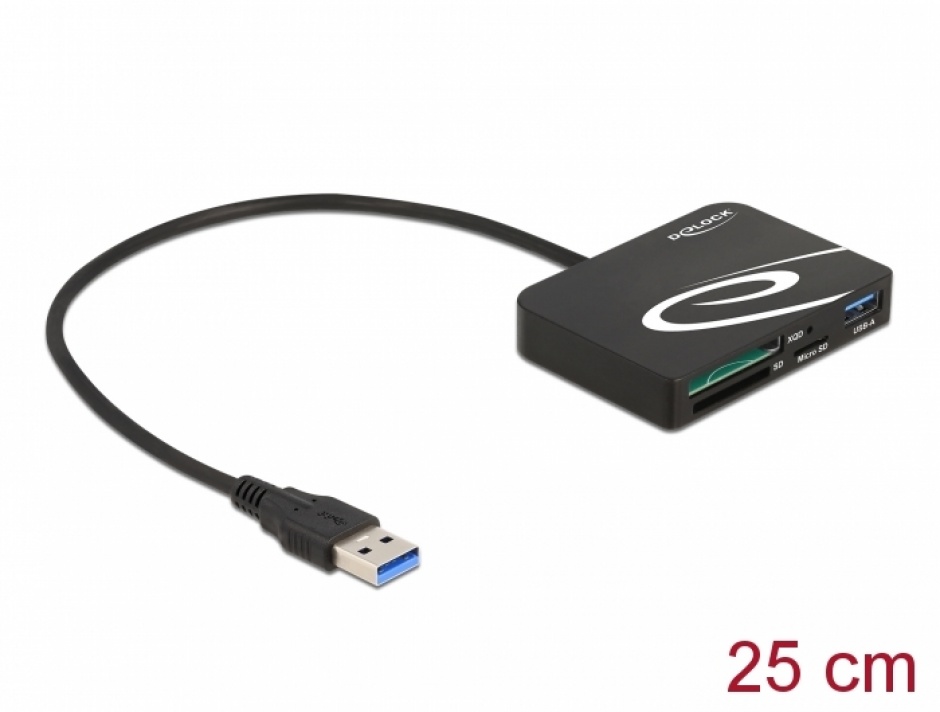 Cititor de carduri USB 3.2 Gen1-A la XQD/SD/Micro SD + USB-A, Delock 91756 3.2 imagine noua tecomm.ro