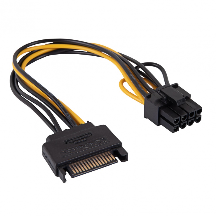 Cablu alimentare PCI Express 8 pini (6+2) la SATA 0.2m, AK-CA-80 0.2m