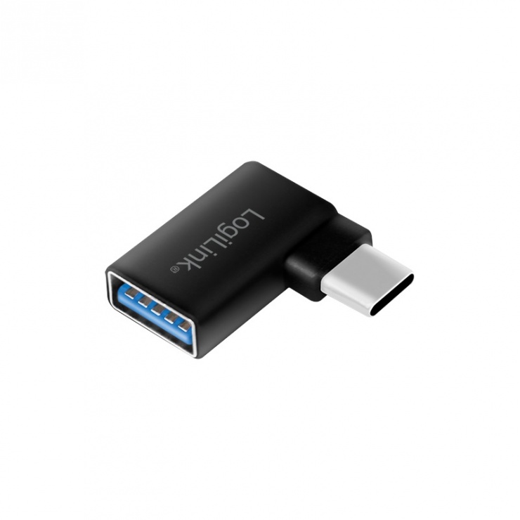 Adaptor USB 3.2 Gen1 type C la USB-A unghi 90 grade T-M, Logilink AU0055 conectica.ro