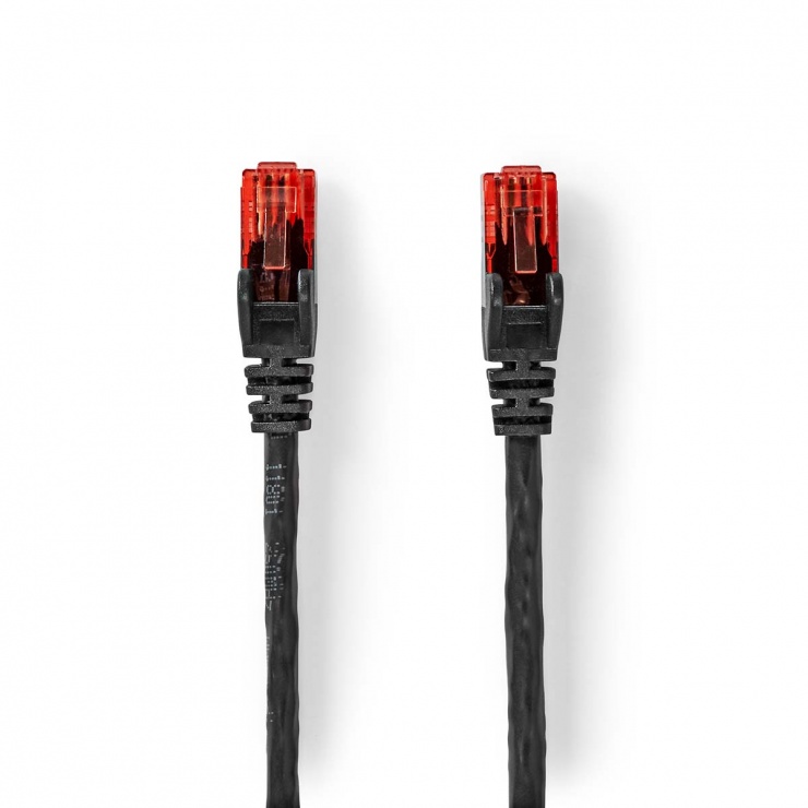 Cablu de retea de exterior UTP Cat.6 20m Negru, Nedis CCGP85900BK200 20m