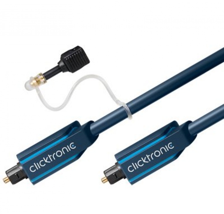 Cablu audio optic digital Toslink cu adaptor mini Toslink 0.5m, Clicktronic CLICK70365 imagine noua