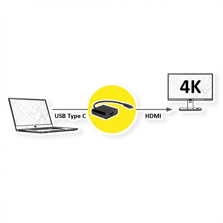 Adaptor MYCON USB type C la HDMI 4K60Hz T-M, CON3210