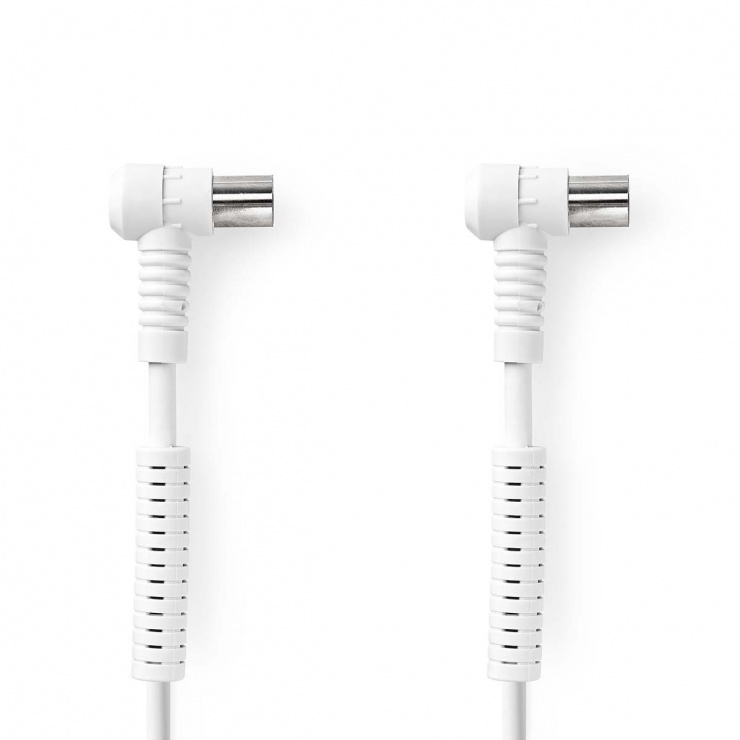 Cablu antena coaxial unghi 90 grade t-t 1.5m alb, nedis csgp40120wt15
