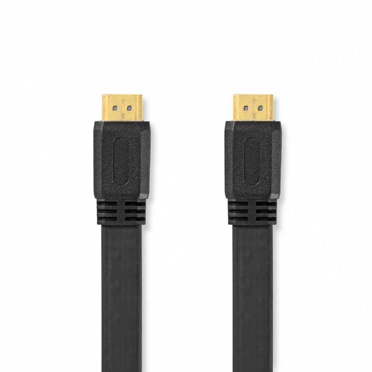 Cablu hdmi cu ethernet 4k30hz flat t-t 10m, nedis cvgp34100bk100
