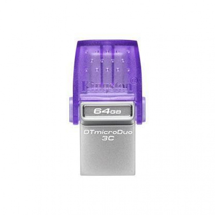 Stick usb-a 3.0 + type c datatraveler microduo 3c 64gb, kingston dtduo3cg3/64gb