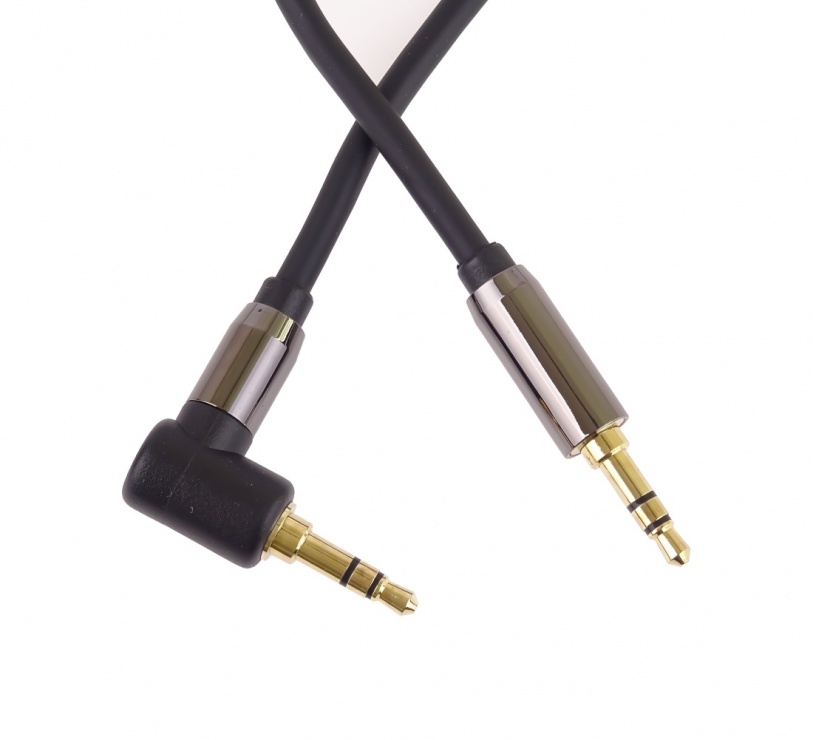 Cablu audio jack stereo 3.5mm T-T unghi 90 grade 5m, kjqmm5-90