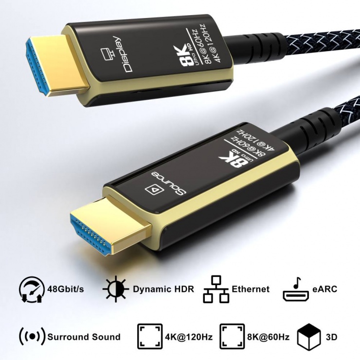 Cablu Ultra High Speed HDMI AOC 8K60Hz/4K120Hz T-T 20m, kphdm21t20 20m