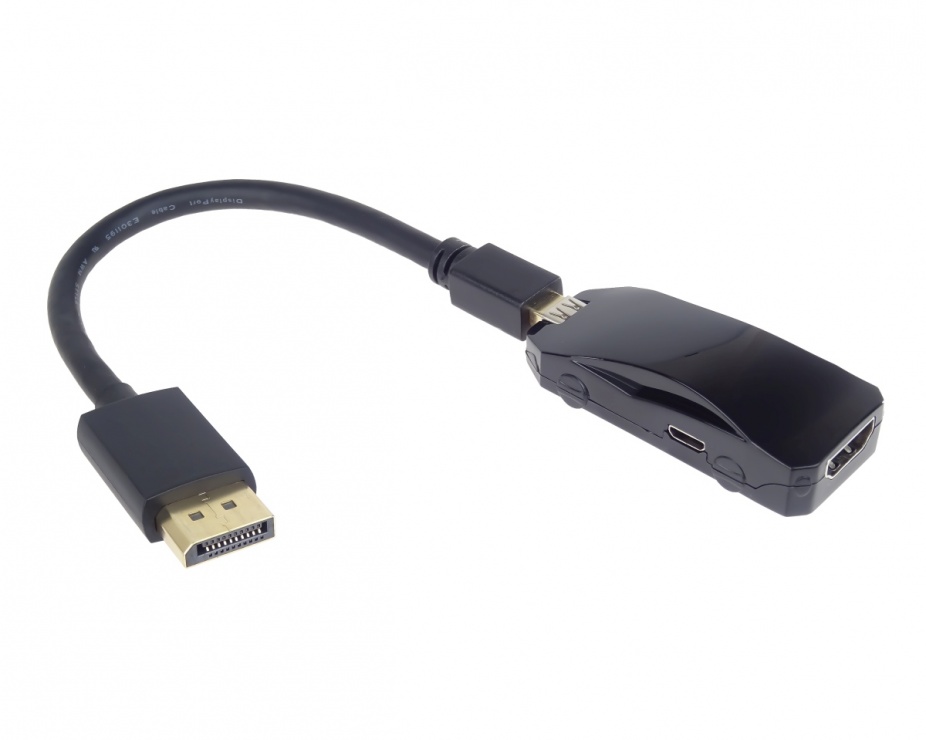 Adaptor HDMI la Displayport 8K30Hz/4K120Hz cu alimentare USB, kportad29 8K30Hz/4K120Hz imagine noua tecomm.ro