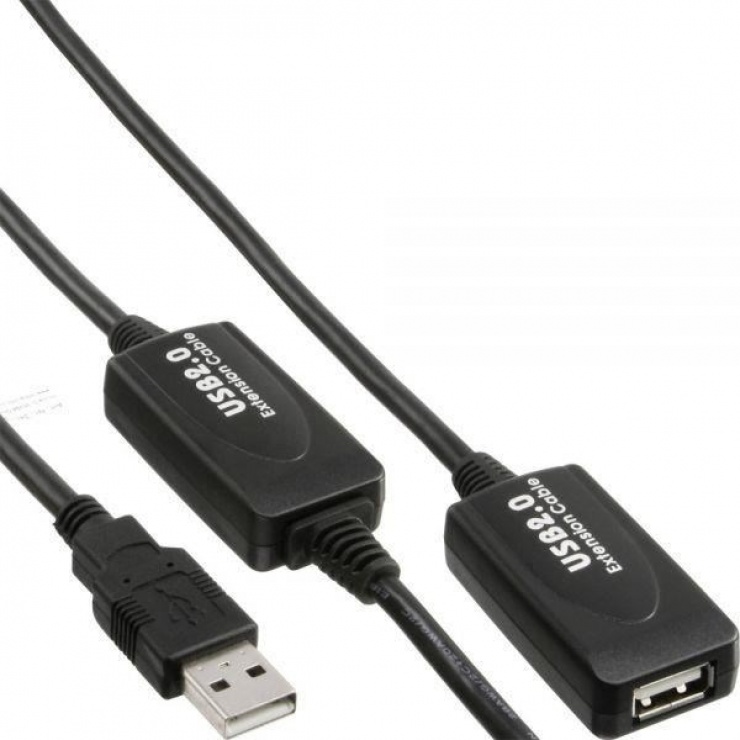 Cablu prelungitor activ USB 2.0 T-M 25m, ku2rep25 (25M imagine noua tecomm.ro
