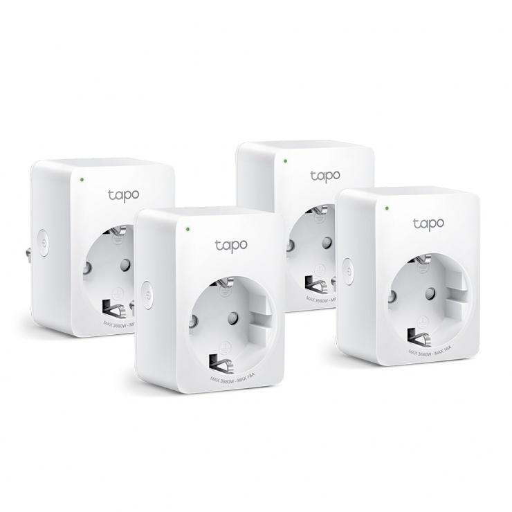 Set 4 bucati priza inteligenta cu monitorizarea energiei Schuko Wi-Fi, TP-LINK Tapo P110(4-pack)
