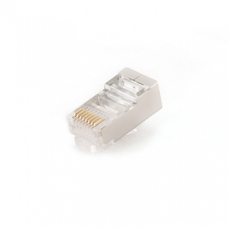 Set 100 mufe de retea rj45 ecranate cat 5e, gembird plug5sp/100