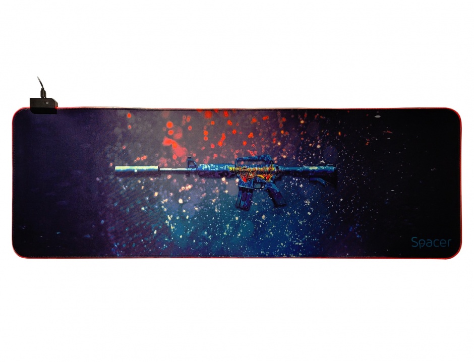 Mouse pad RGB Gaming 900 x 300mm, Spacer SP-PAD-GAME-RGB-PICT conectica.ro