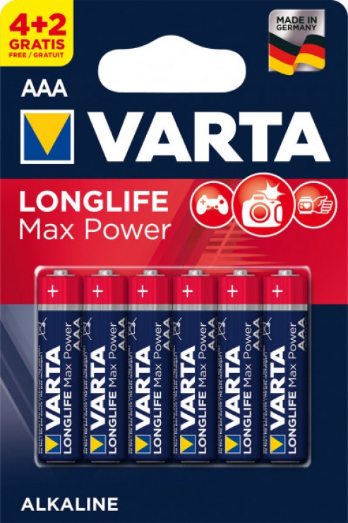 Set 6 baterii VARTA LONGLIFE MAXPOWER AAA MN2400 conectica.ro imagine noua 2022