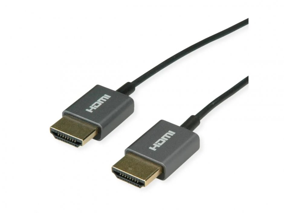 Cablu HDMI Ultra HD 8K60Hz Ultra Slim Negru 1.5m, Roline 11.04.5937