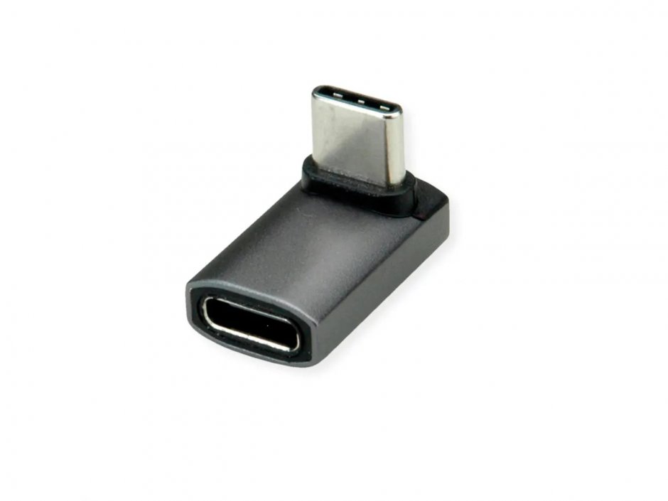 Adaptor USB 4 type C 240W unghi 90 grade T-M Aluminiu, Roline 12.03.2934