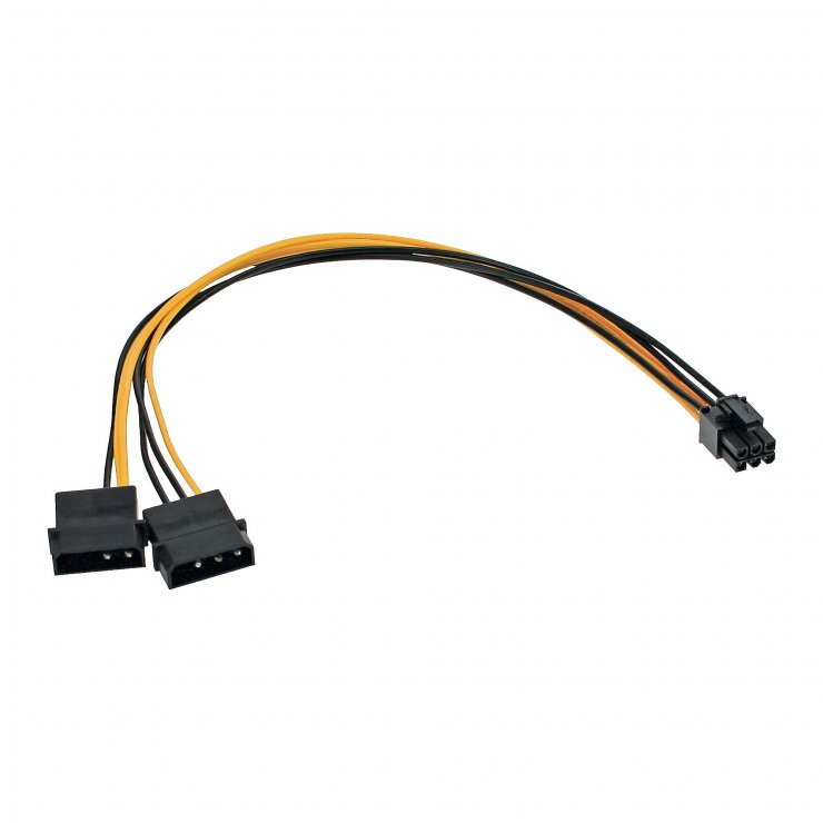 Cablu alimentare PCI Express 6 pini la 2 x Molex 0.25m, InLine IL26628