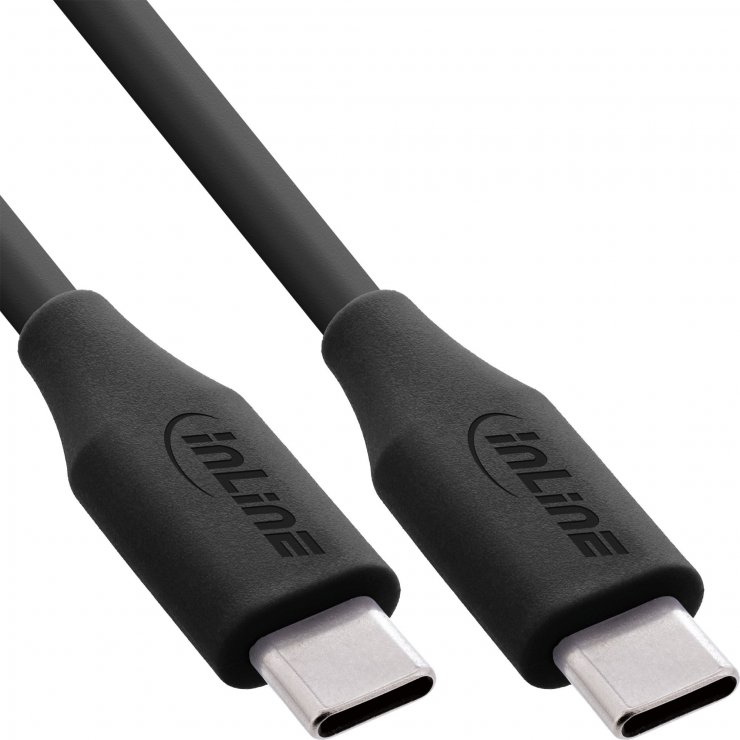 Cablu USB 2.0 type C fast charging silicon 100W Negru 1m, InLine IL35891