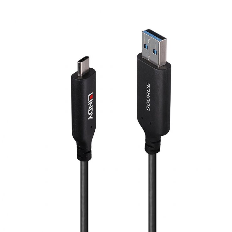 Cablu activ optic USB 3.1 Gen1-A la USB type C T-T 25m, Lindy L43396