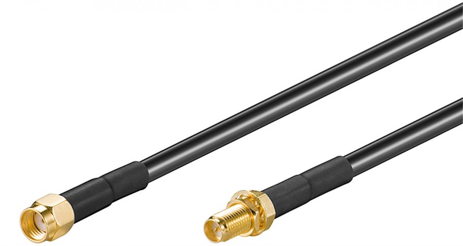 Cablu antena coaxial WLAN SMA t-M 10m, Goobay G51679