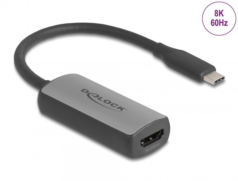 Adaptor USB Type C la HDMI (DP Alt Mode) 8K60Hz HDR/HDCP, Delock 64264