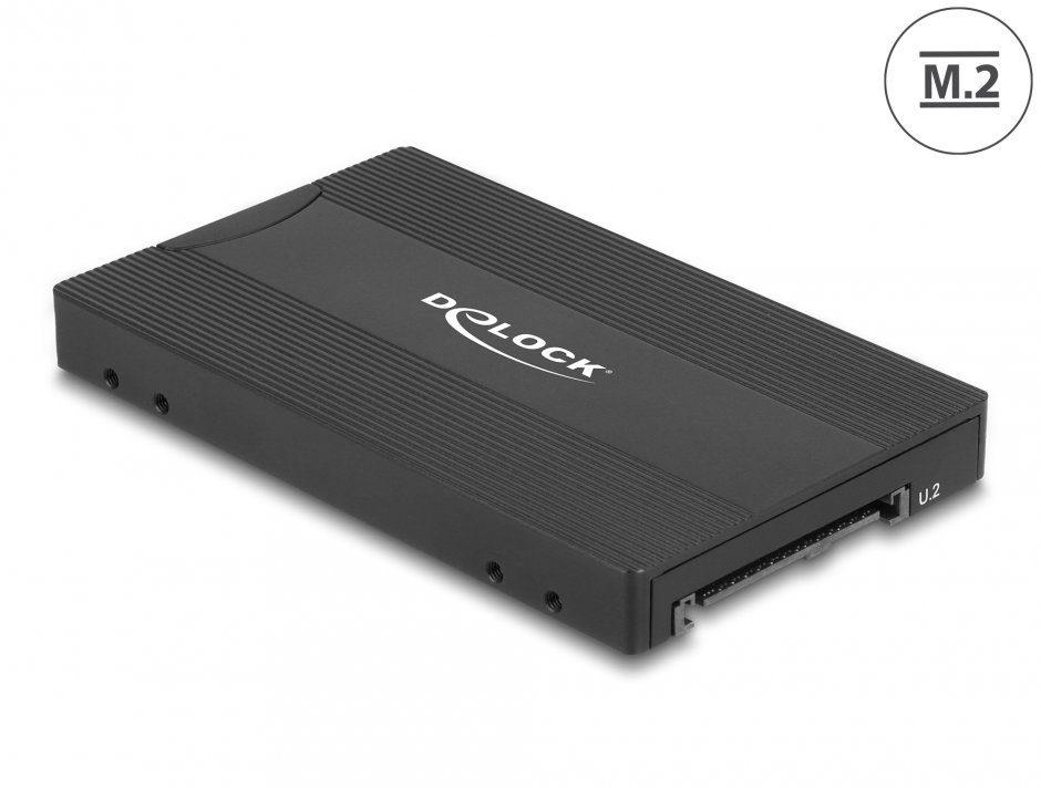 Rack extern M.2 Key M NVMe SSD la U.2 sau M.2 Key B SATA SSD la SATA, Delock 64301