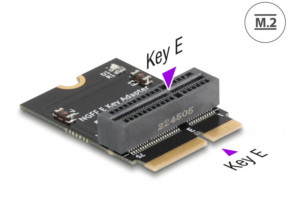 Adaptor M.2 Key E T-M unghi 90 grade, Delock 64341