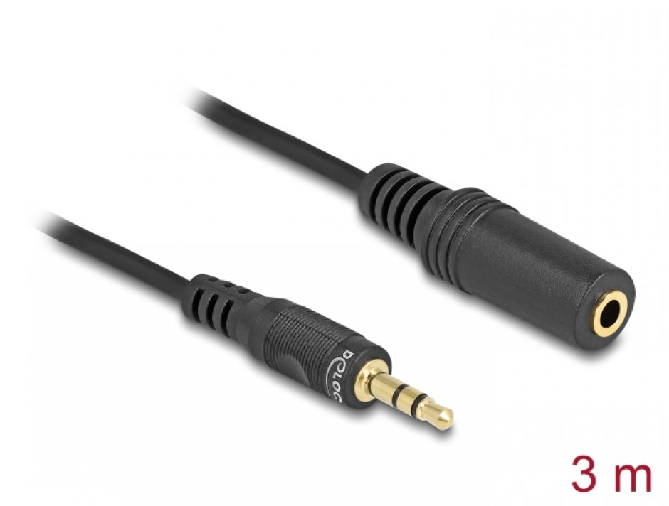 Cablu prelungitor audio jack 3.5mm T-M 3m, Delock 84002