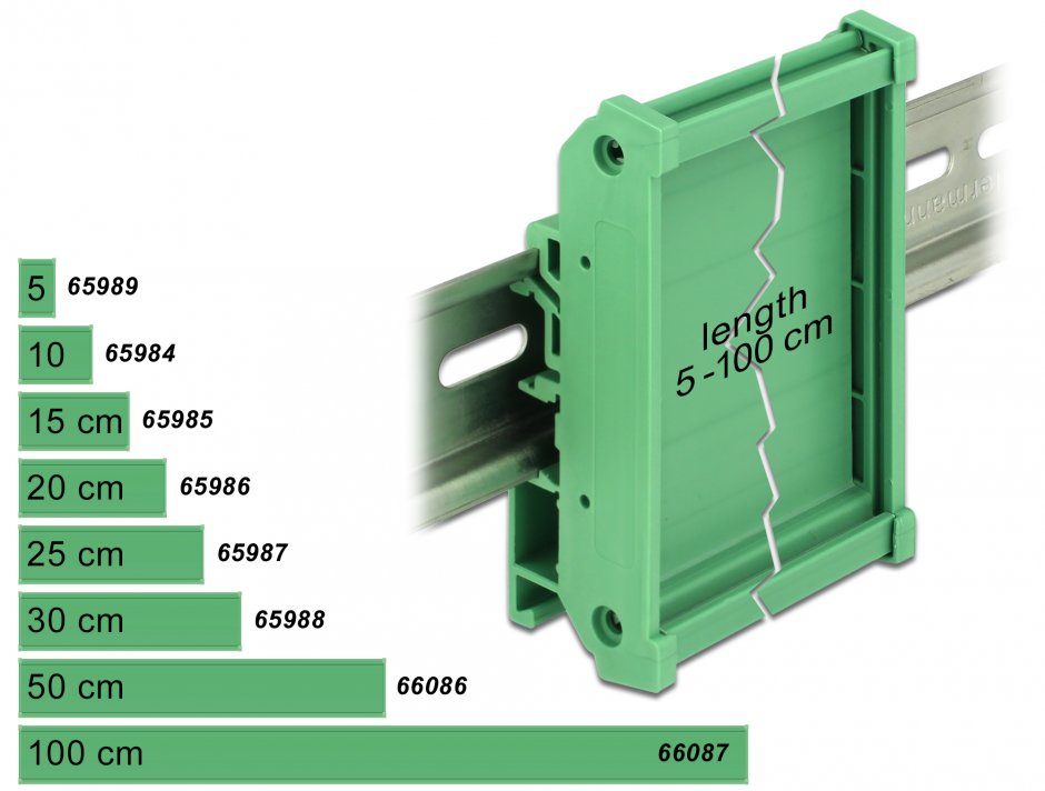 Suport de placa (72 mm) pentru sina DIN 10cm, Delock 65984