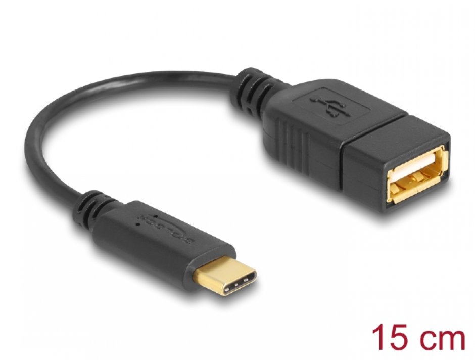 Adaptor USB tip C la USB 2.0-A T-M 15cm, Delock 65579