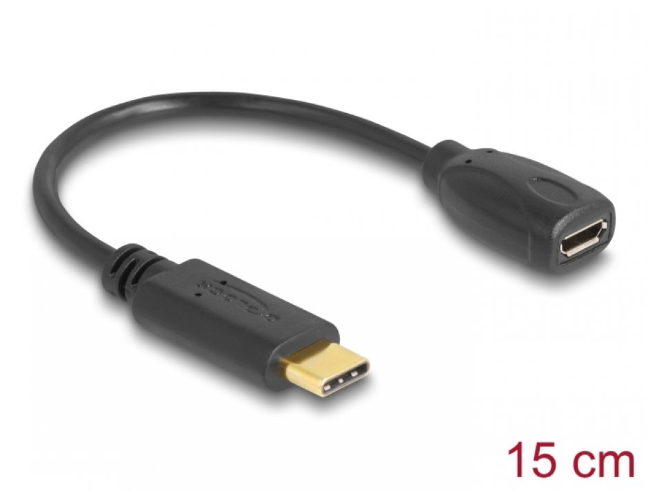 Adaptor USB tip C la micro-B 2.0 15cm T-M, Delock 65578