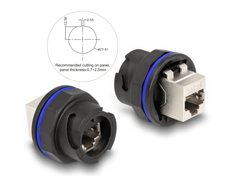 Cupla ecranata RJ45 Cat.6A, Delock 67048