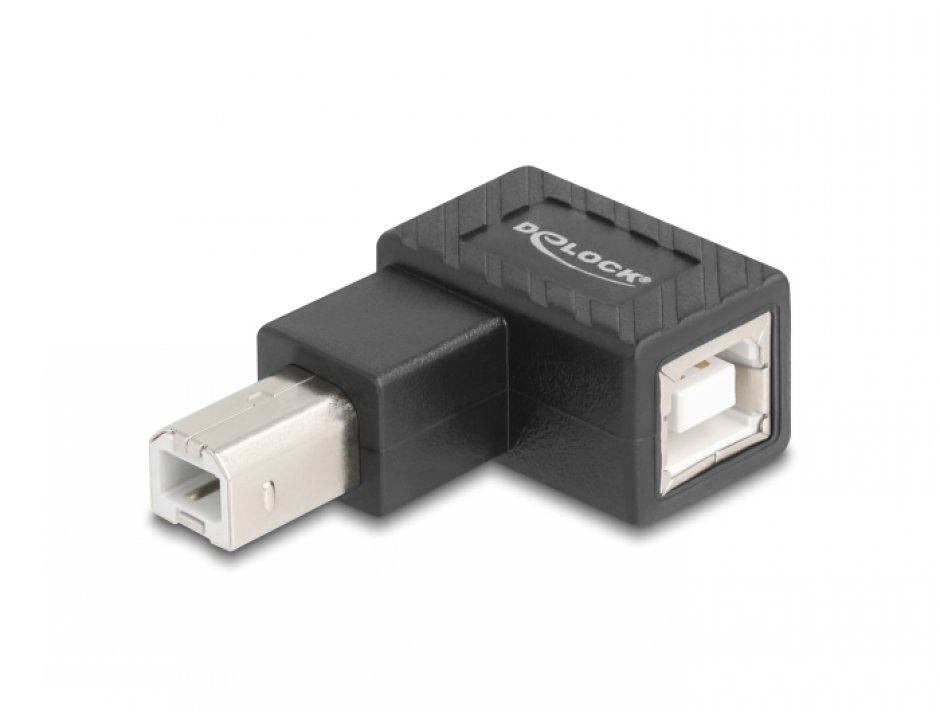 Adaptor USB-B 2.0 unghi 90 grade stanga T-M, Delock 67207