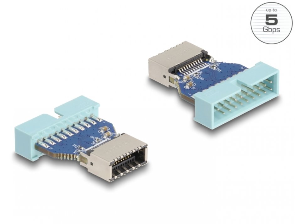 Adaptor pin header 19 pini USB 3.0 la USB Type E Key A T-M, Delock 67131