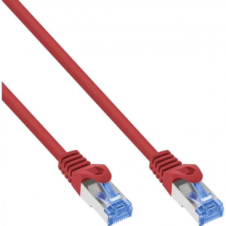 Cablu de retea RJ45 Cat.6A S/FTP LSoH CCA 0.3m Rosu, InLine IL72633R