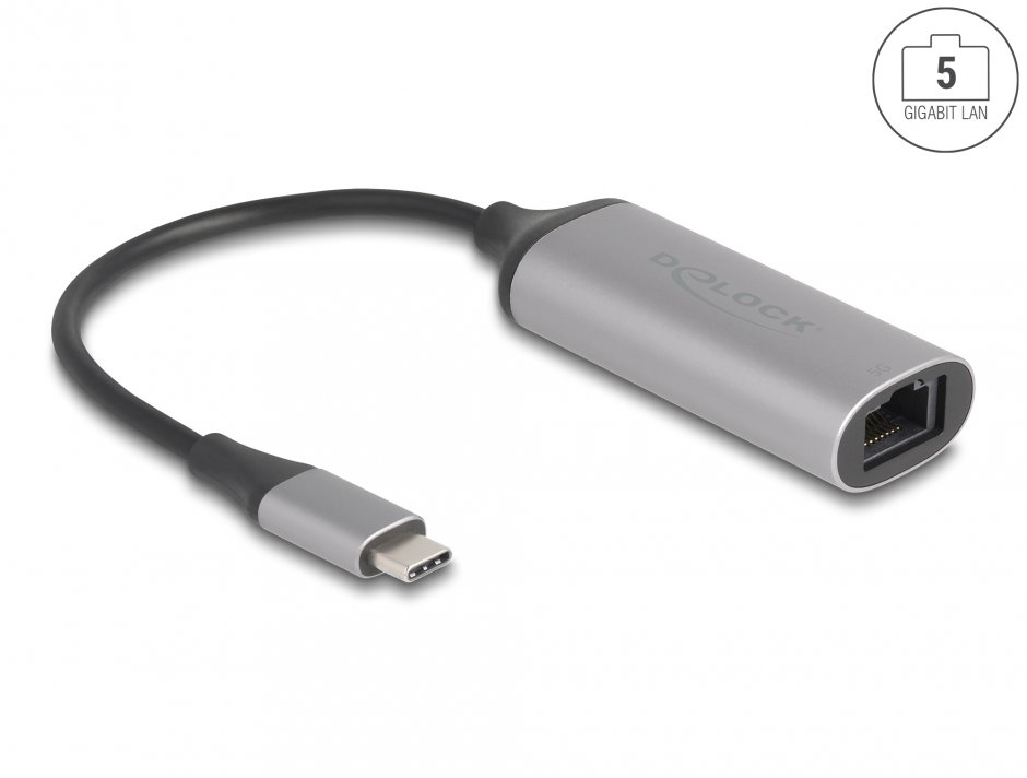 Adaptor USB Type C la 5 Gigabit LAN, Delock 81570