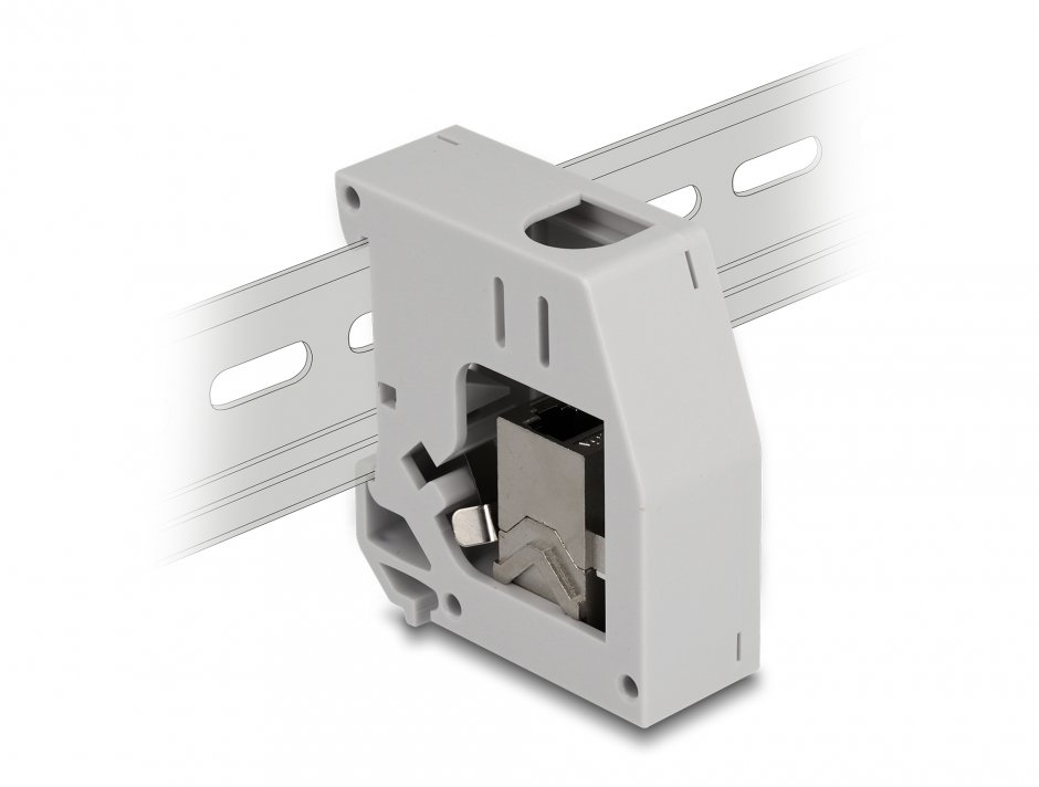 Adaptor pentru sina DIN cu modul Keystone RJ45 Cat.6A M-M, Delock 86959