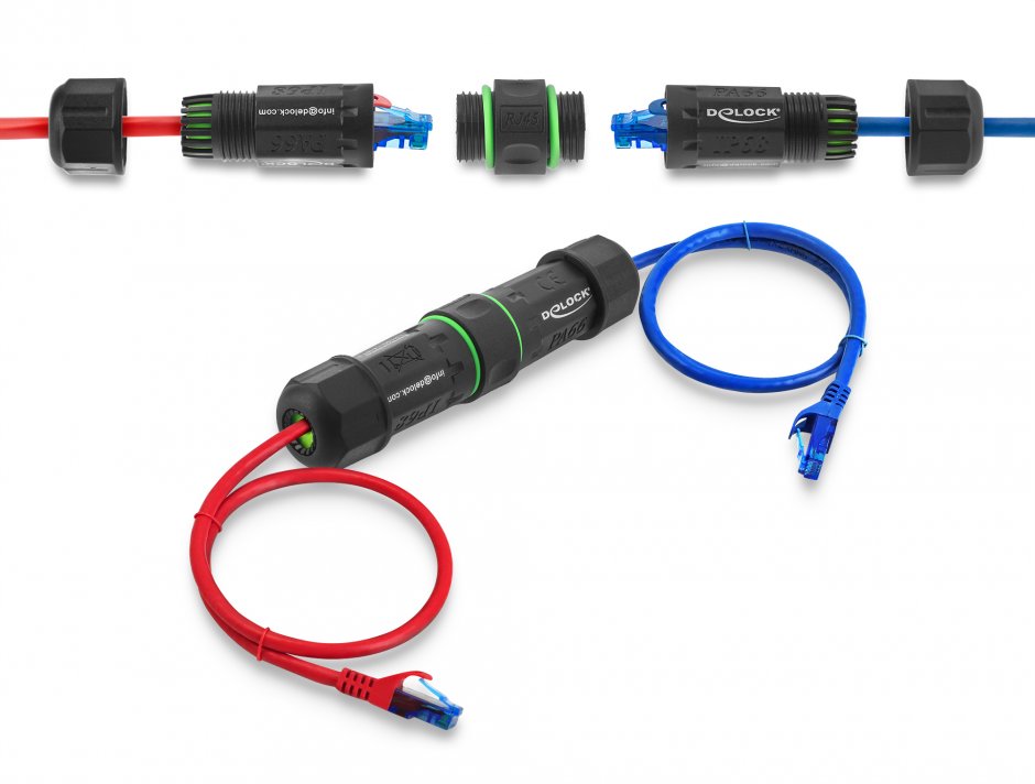 Cupla de retea RJ45 Cat.6 exterior IP68 waterproof, Delock 90098