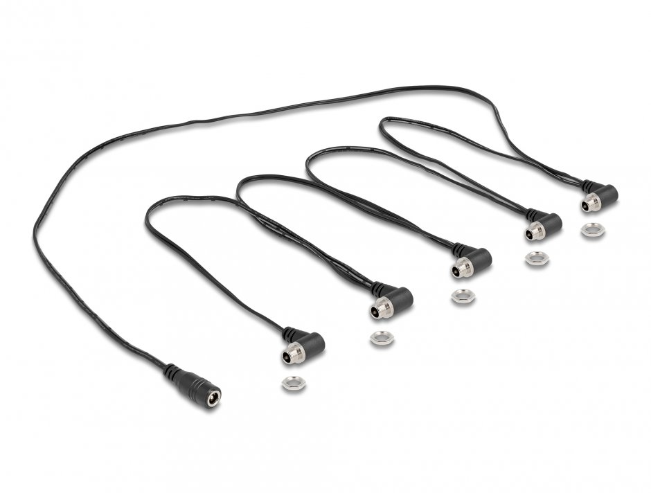 Splitter cablu DC 5.5x2.1mm la 5 x 5.5x2.1 mm M-M, Delock 90122