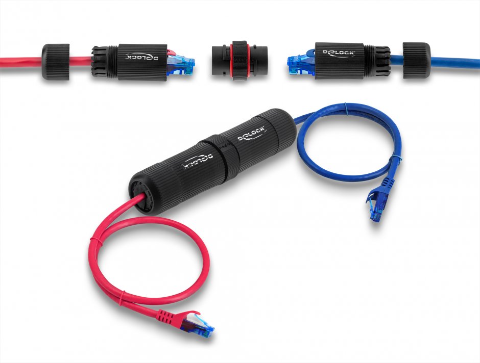 Cupla de retea RJ45 Cat.6 exterior IP68 waterproof, Delock 90780
