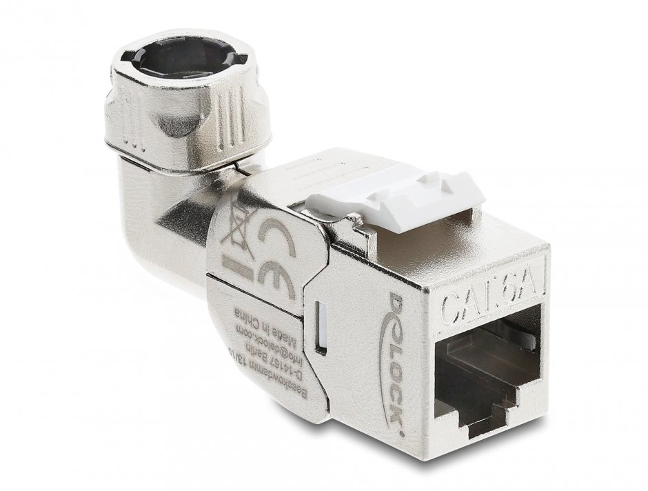 Keystone RJ45 la LSA Cat.6A tool-free unghi 90 grade ecranat, Delock 90800