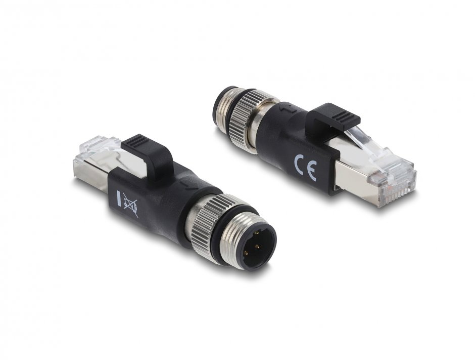 Adaptor M12 X-coded 4 pini la RJ45 T-T, Delock 90831