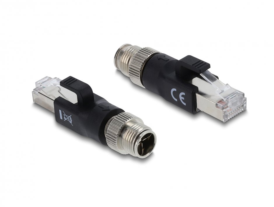 Adaptor M12 X-coded 8 pini la RJ45 T-T, Delock 90833