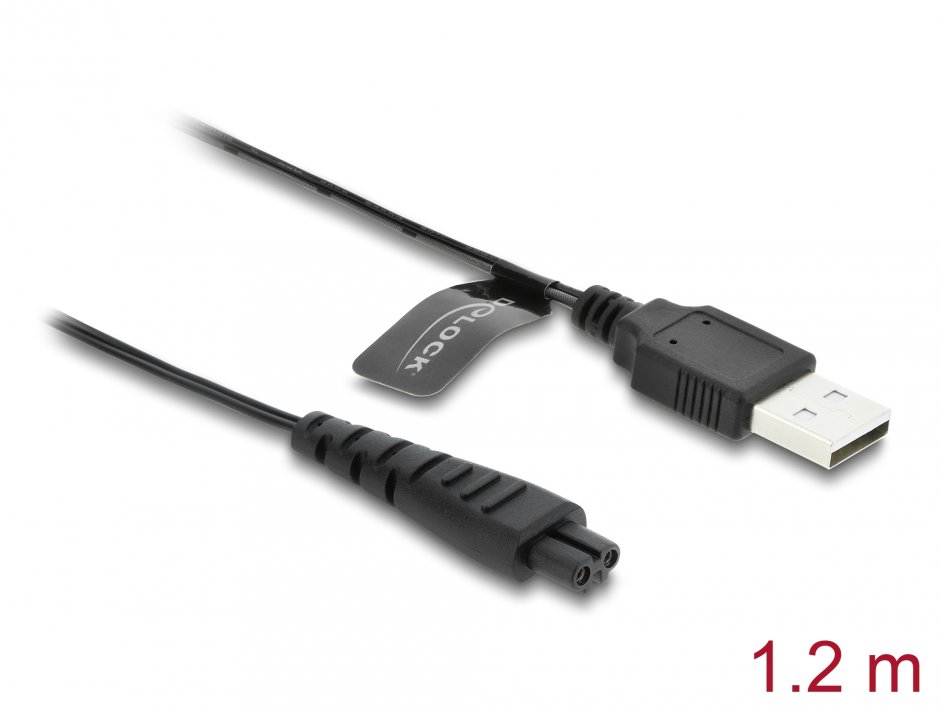 Cablu de alimentare USB 5V pentru aparate de ras electrice Remington HC4250/MB4200/MB6850/XR1330 1.2m, Delock 90985