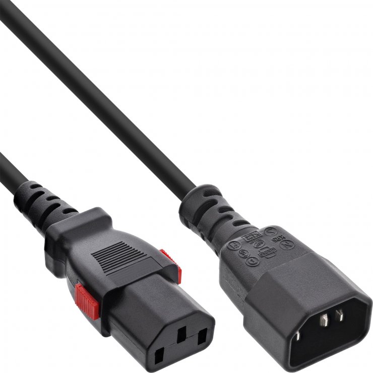 Cablu prelungitor de alimentare C13 lockable la C14 2m, InLine IL16932L