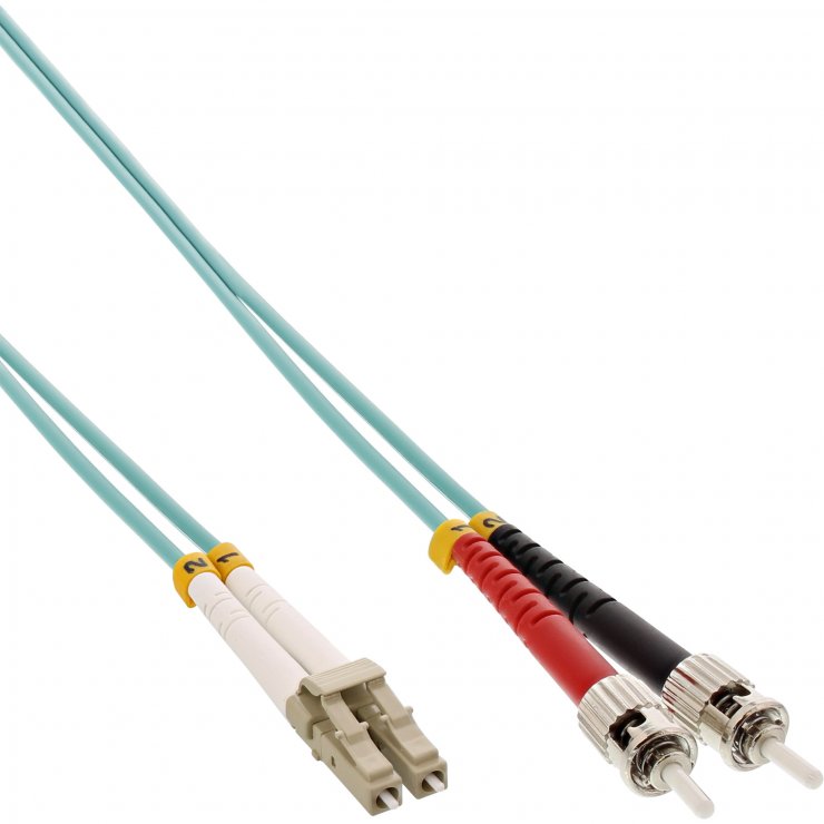 Cablu fibra optica Duplex Multimode LC-ST LSOH OM3 25m, InLine IL88518O