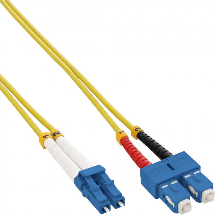 Cablu fibra optica Duplex Singlemode LC-SC LSOH OS2 1m, InLine IL88656R