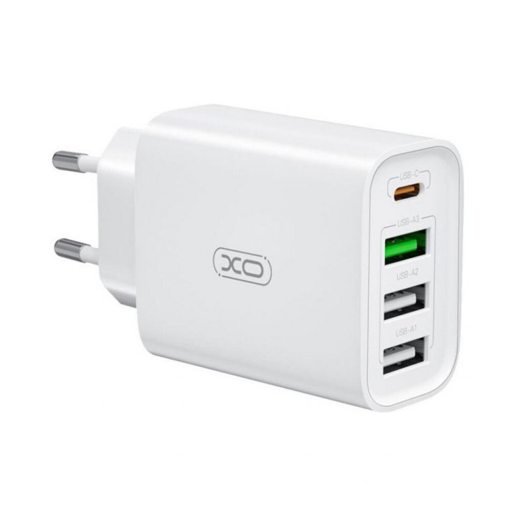 Incarcator priza 1 x USB type C + 3 x USB-A 20W Alb, XO L120