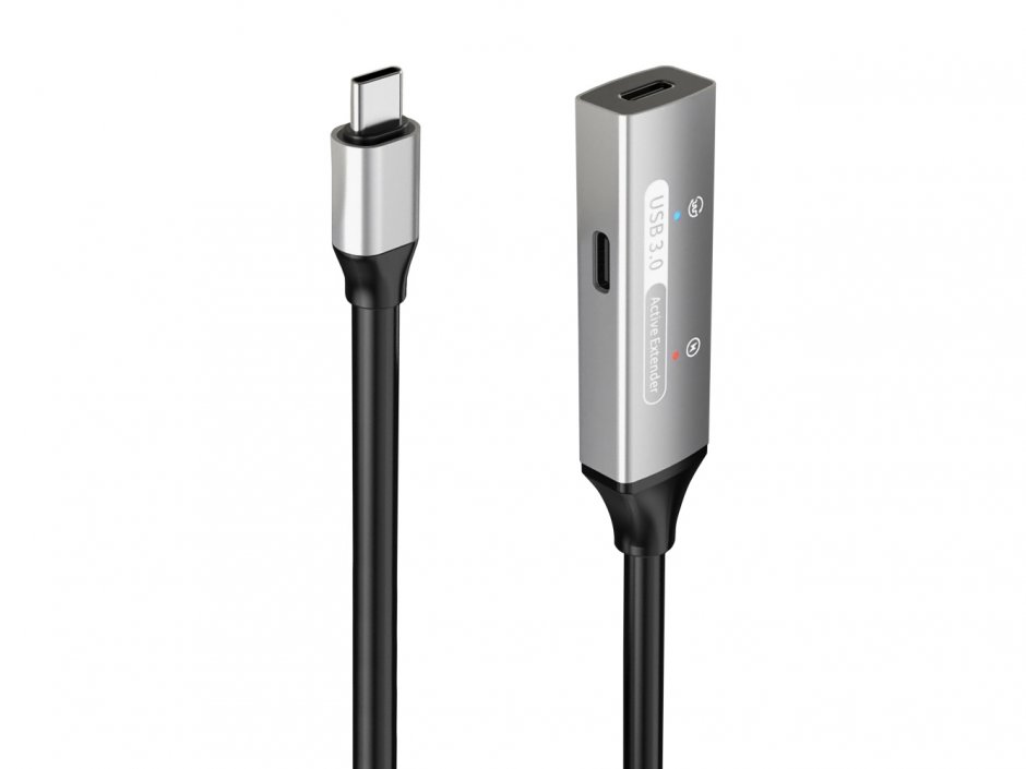 Cablu prelungitor USB 3.2 type C activ cu alimentare T-M 5m, ku31rep5al