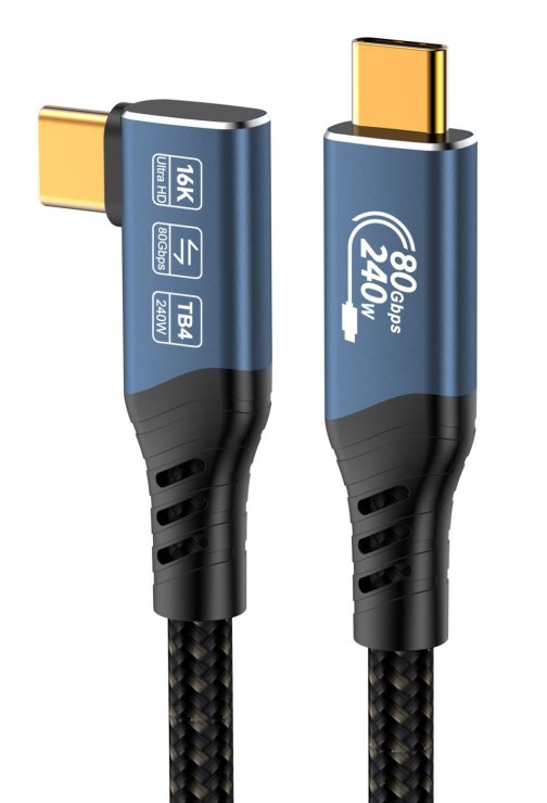 Cablu USB 4 type C 16K60Hz/4K120hz 240W drept/unghi 90 grade 1.5m, ku4cb15